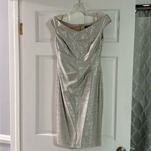 Ralph Lauren champagne wide neck dress